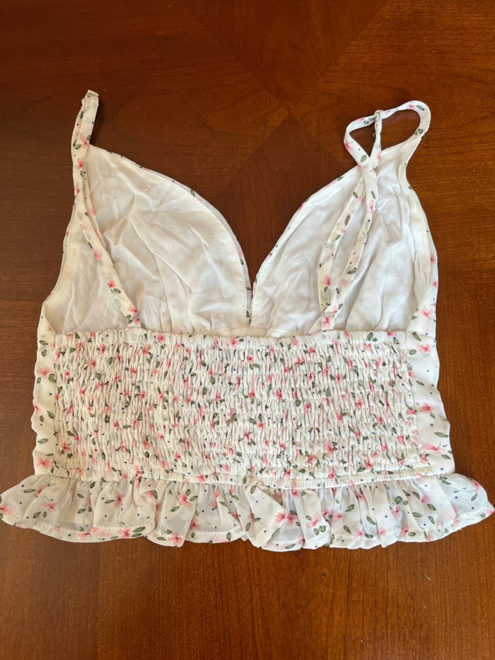 Princess Polly White Floral Ruffle Crop Top - Picture 2 of 6